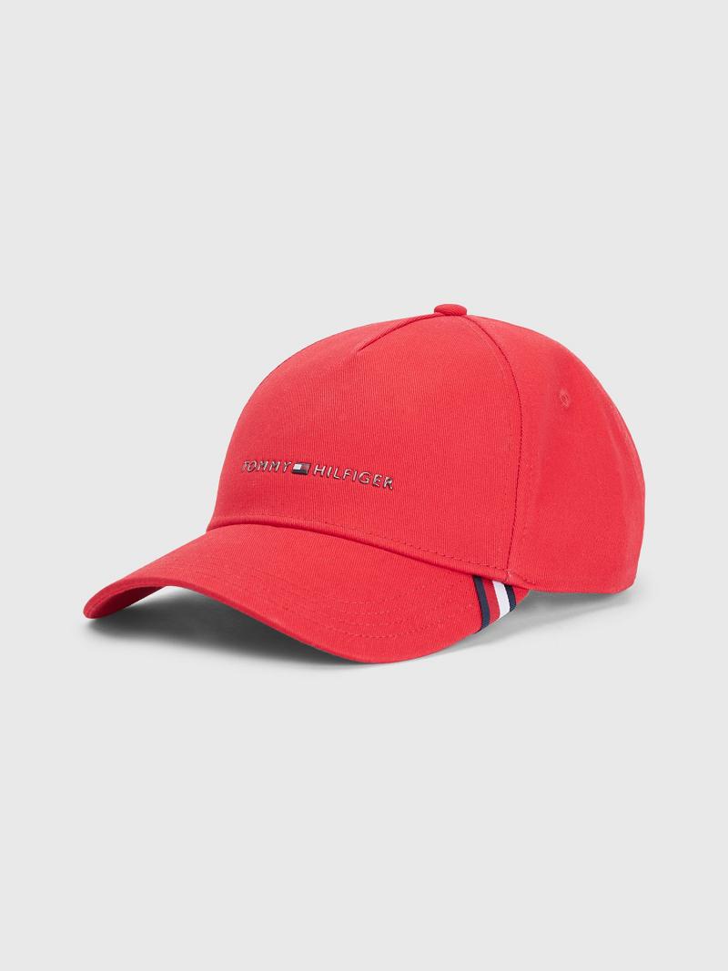 Férfi Tommy Hilfiger Hilfiger Baseball HATS Piros | HU 1514YXF